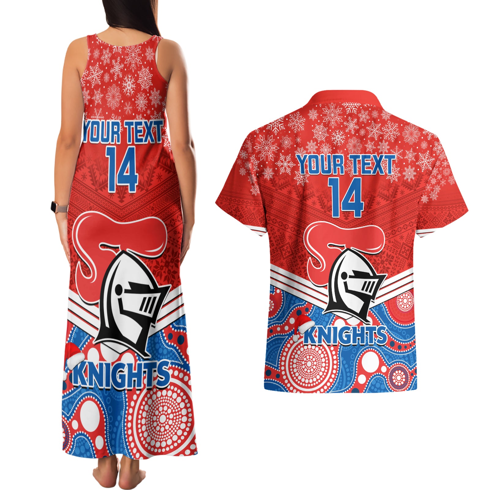 custom-knights-rugby-christmas-couples-matching-tank-maxi-dress-and-hawaiian-shirt-merry-xmas-2023-mix-aboriginal-art