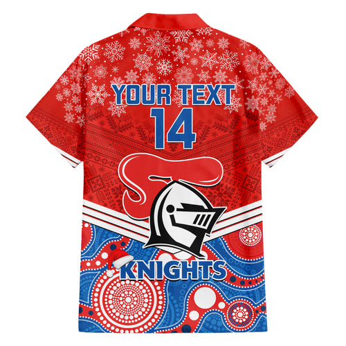 custom-knights-rugby-christmas-family-matching-short-sleeve-bodycon-dress-and-hawaiian-shirt-merry-xmas-2023-mix-aboriginal-art