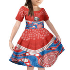 custom-knights-rugby-christmas-kid-short-sleeve-dress-merry-xmas-2023-mix-aboriginal-art