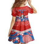 custom-knights-rugby-christmas-kid-short-sleeve-dress-merry-xmas-2023-mix-aboriginal-art