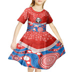 custom-knights-rugby-christmas-kid-short-sleeve-dress-merry-xmas-2023-mix-aboriginal-art