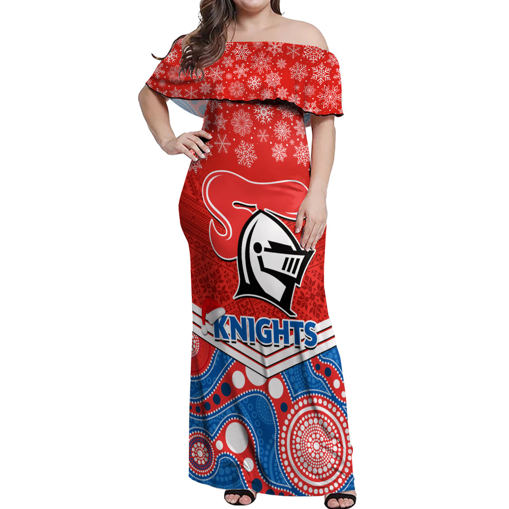 custom-knights-rugby-christmas-off-shoulder-maxi-dress-merry-xmas-2023-mix-aboriginal-art