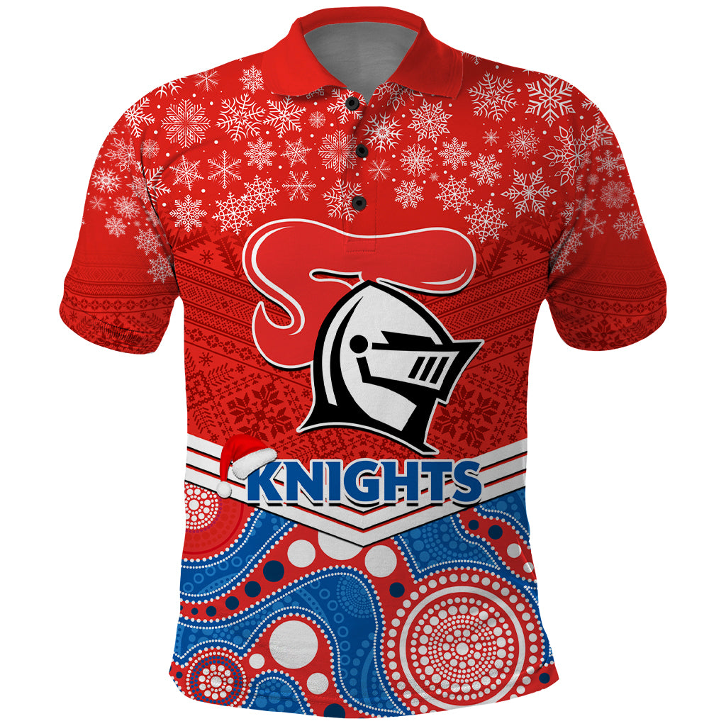 custom-knights-rugby-christmas-polo-shirt-merry-xmas-2023-mix-aboriginal-art