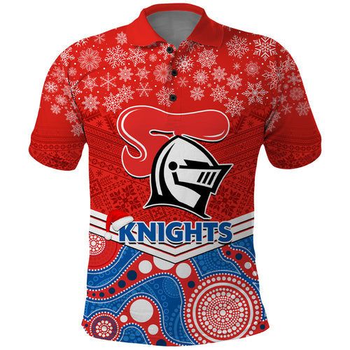 custom-knights-rugby-christmas-polo-shirt-merry-xmas-2023-mix-aboriginal-art
