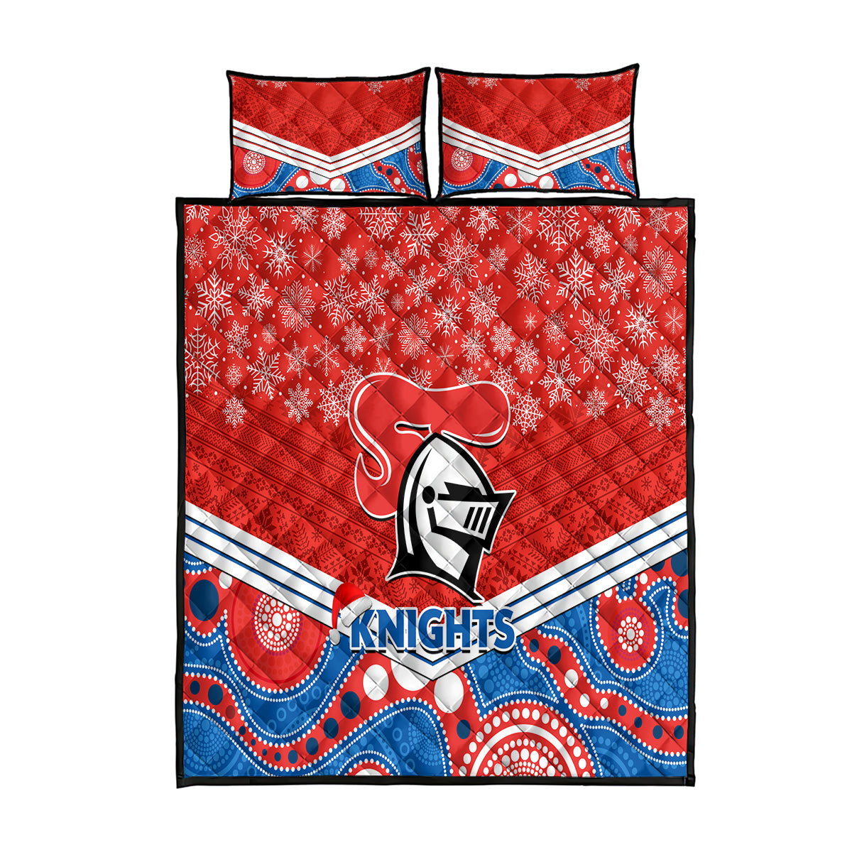 custom-knights-rugby-christmas-quilt-bed-set-merry-xmas-2023-mix-aboriginal-art