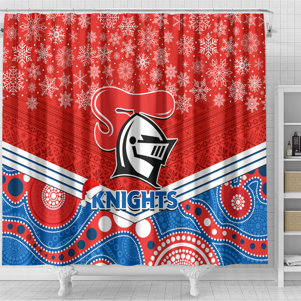 custom-knights-rugby-christmas-shower-curtain-merry-xmas-2023-mix-aboriginal-art