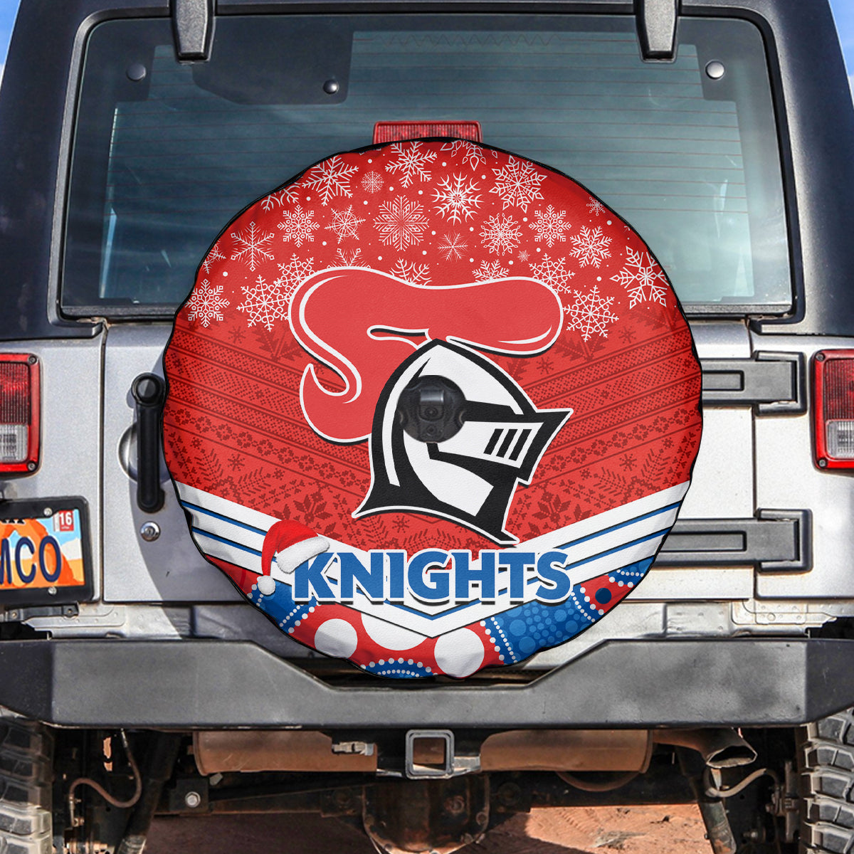 custom-knights-rugby-christmas-spare-tire-cover-merry-xmas-2023-mix-aboriginal-art