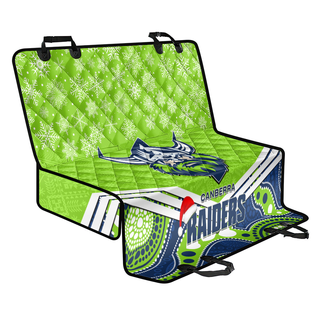 custom-raiders-rugby-christmas-back-car-seat-cover-merry-xmas-2023-mix-aboriginal-art