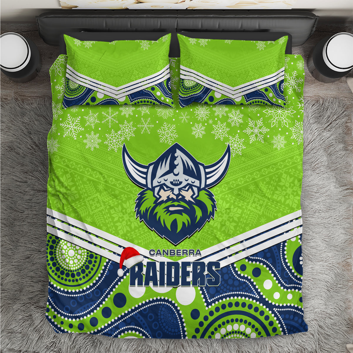 custom-raiders-rugby-christmas-bedding-set-merry-xmas-2023-mix-aboriginal-art