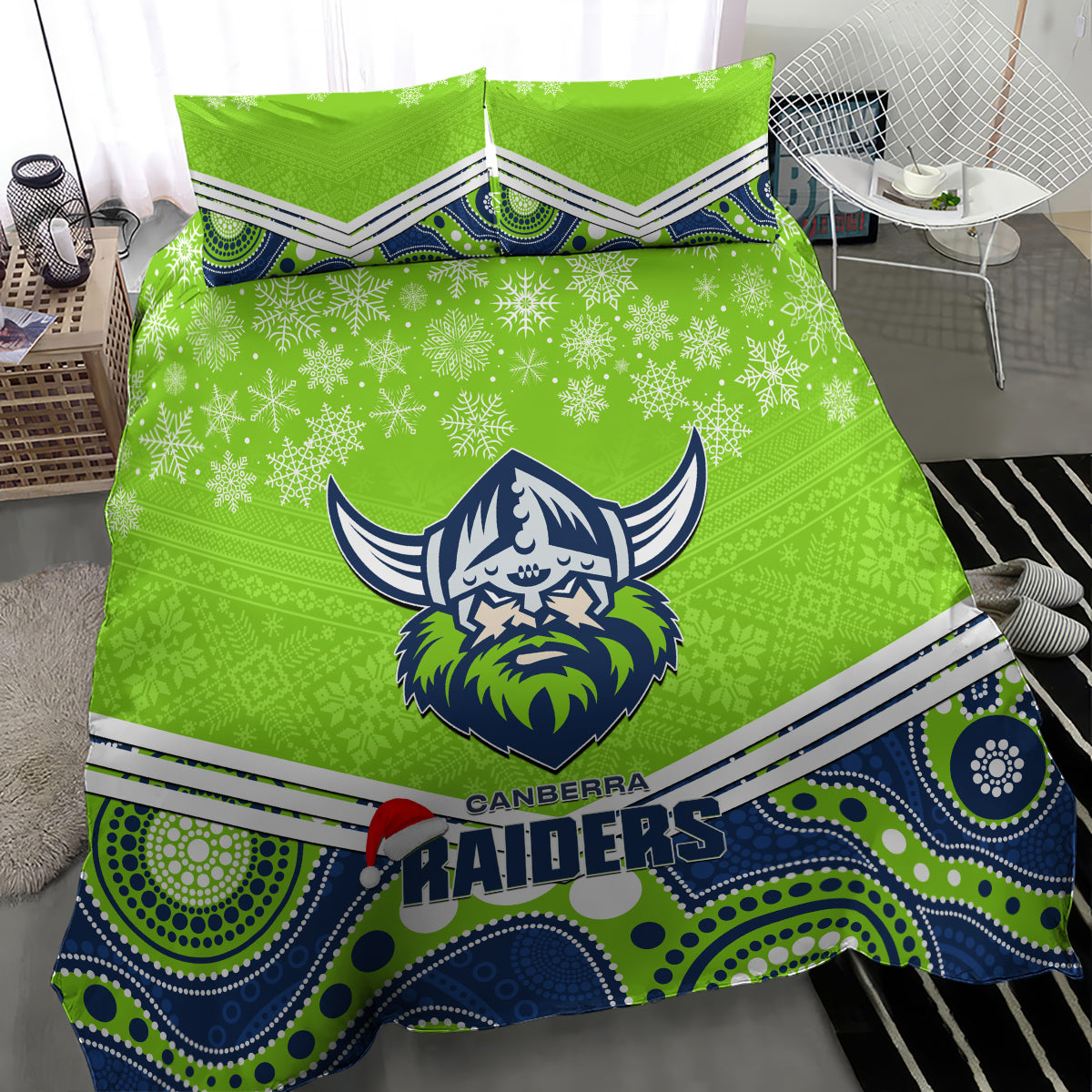 custom-raiders-rugby-christmas-bedding-set-merry-xmas-2023-mix-aboriginal-art