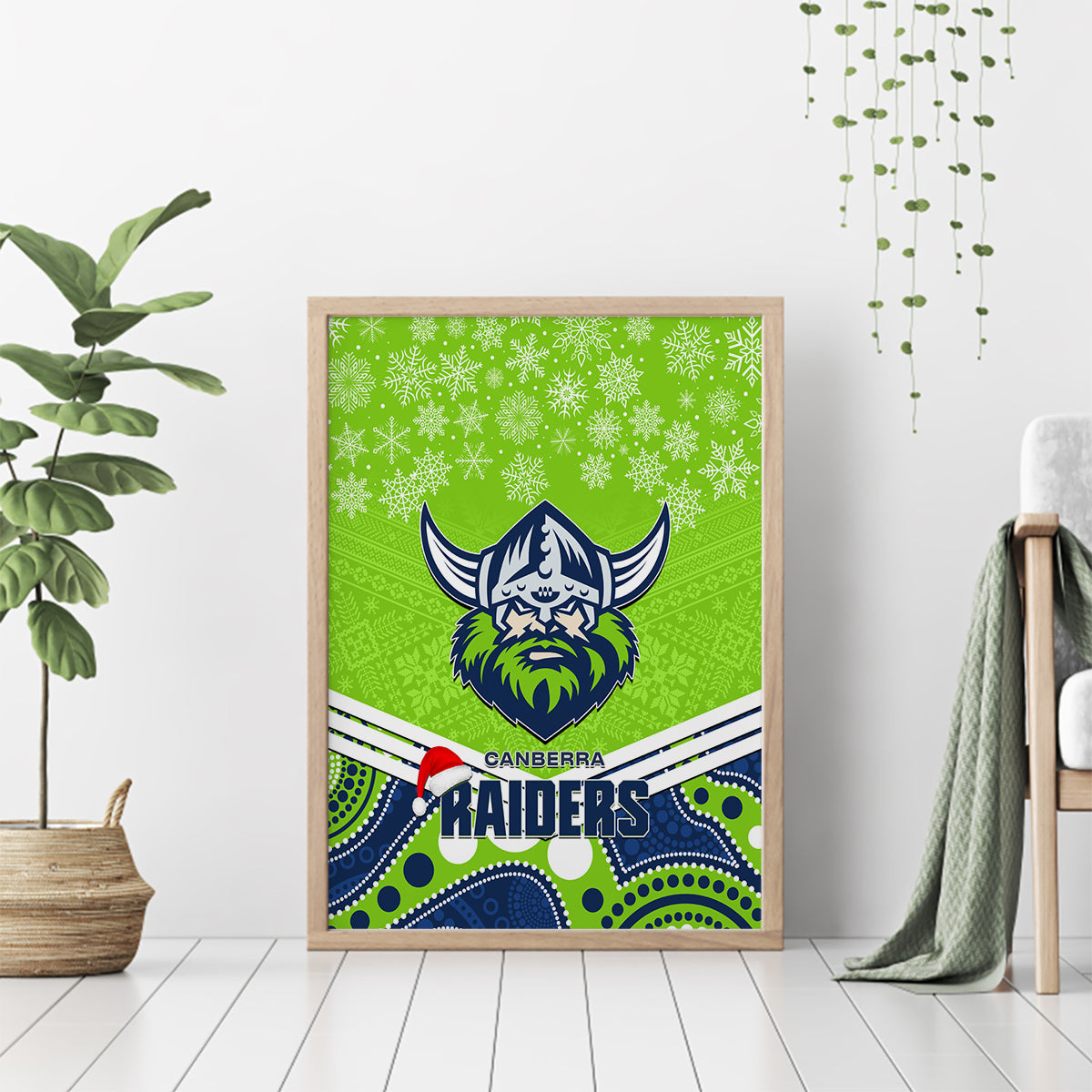 custom-raiders-rugby-christmas-canvas-wall-art-merry-xmas-2023-mix-aboriginal-art