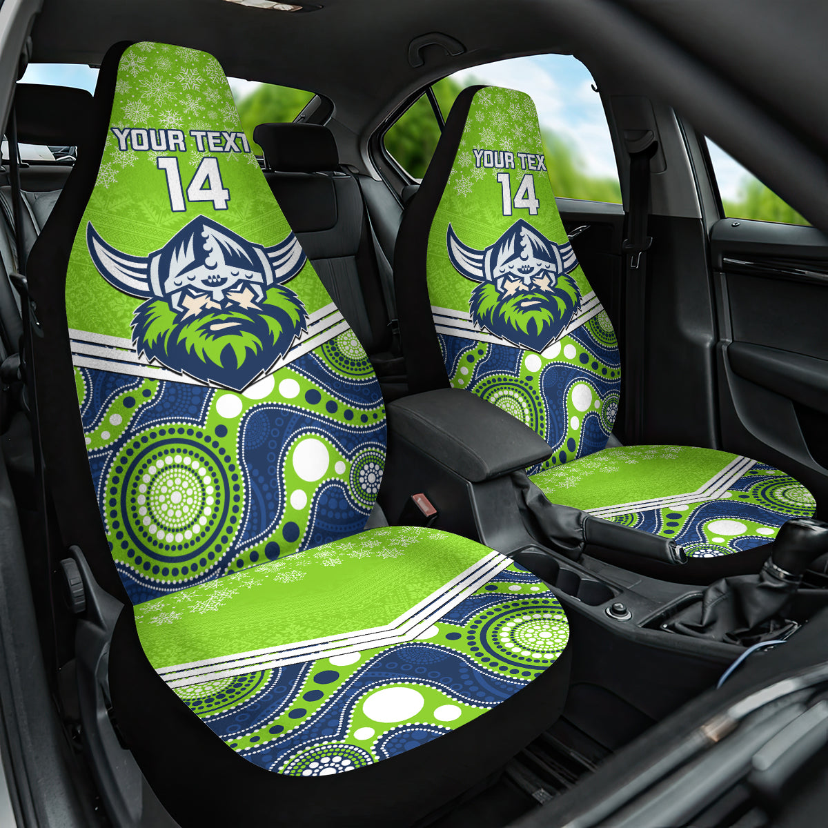 custom-raiders-rugby-christmas-car-seat-cover-merry-xmas-2023-mix-aboriginal-art
