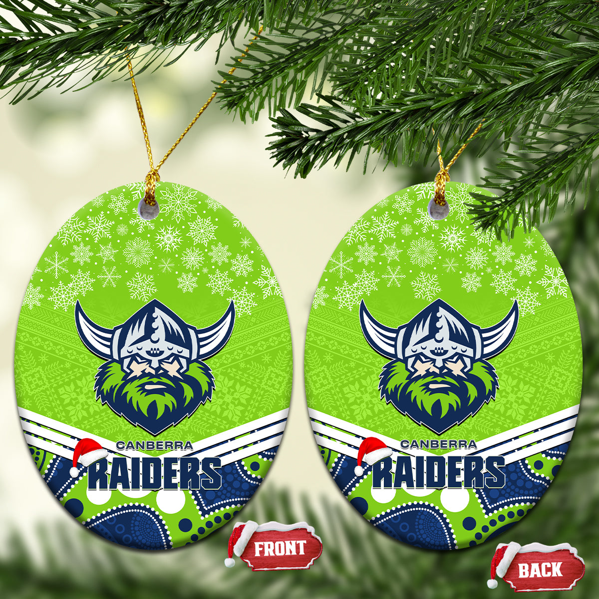 raiders-rugby-christmas-ceramic-ornament-merry-xmas-2023-mix-aboriginal-art
