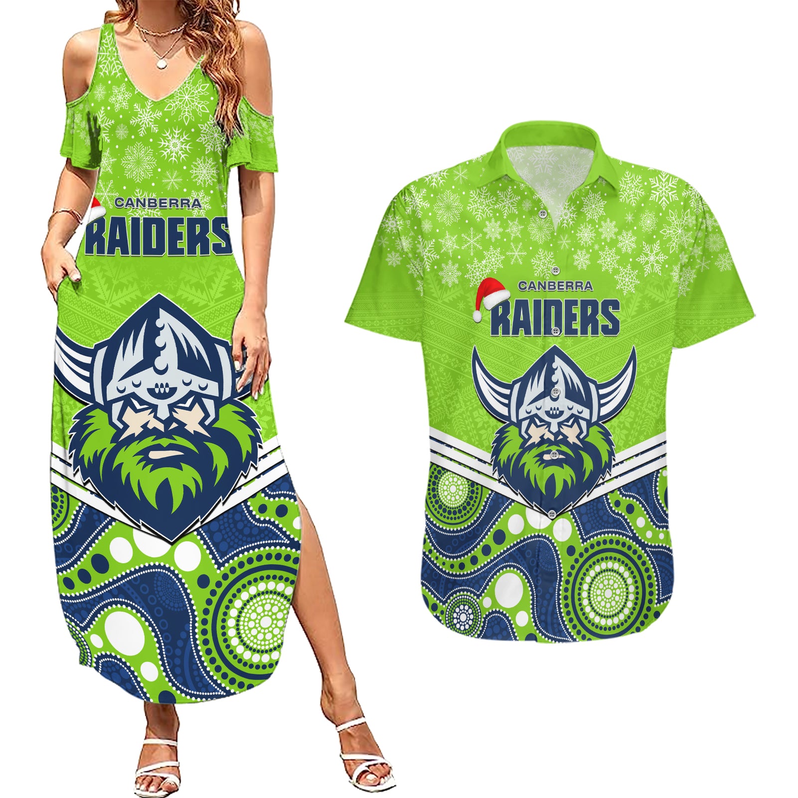 custom-raiders-rugby-christmas-couples-matching-summer-maxi-dress-and-hawaiian-shirt-merry-xmas-2023-mix-aboriginal-art