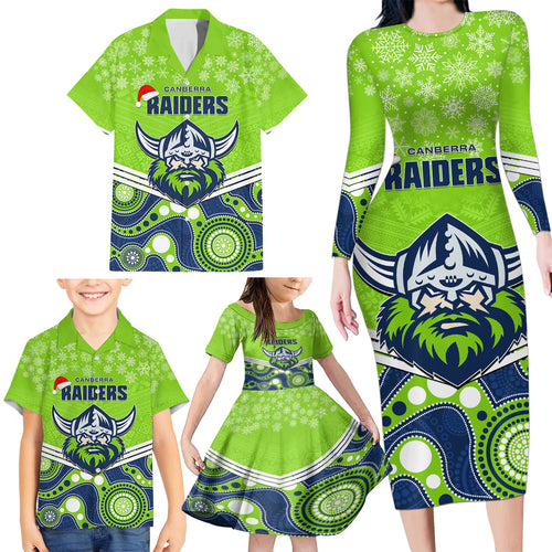 custom-raiders-rugby-christmas-family-matching-long-sleeve-bodycon-dress-and-hawaiian-shirt-merry-xmas-2023-mix-aboriginal-art