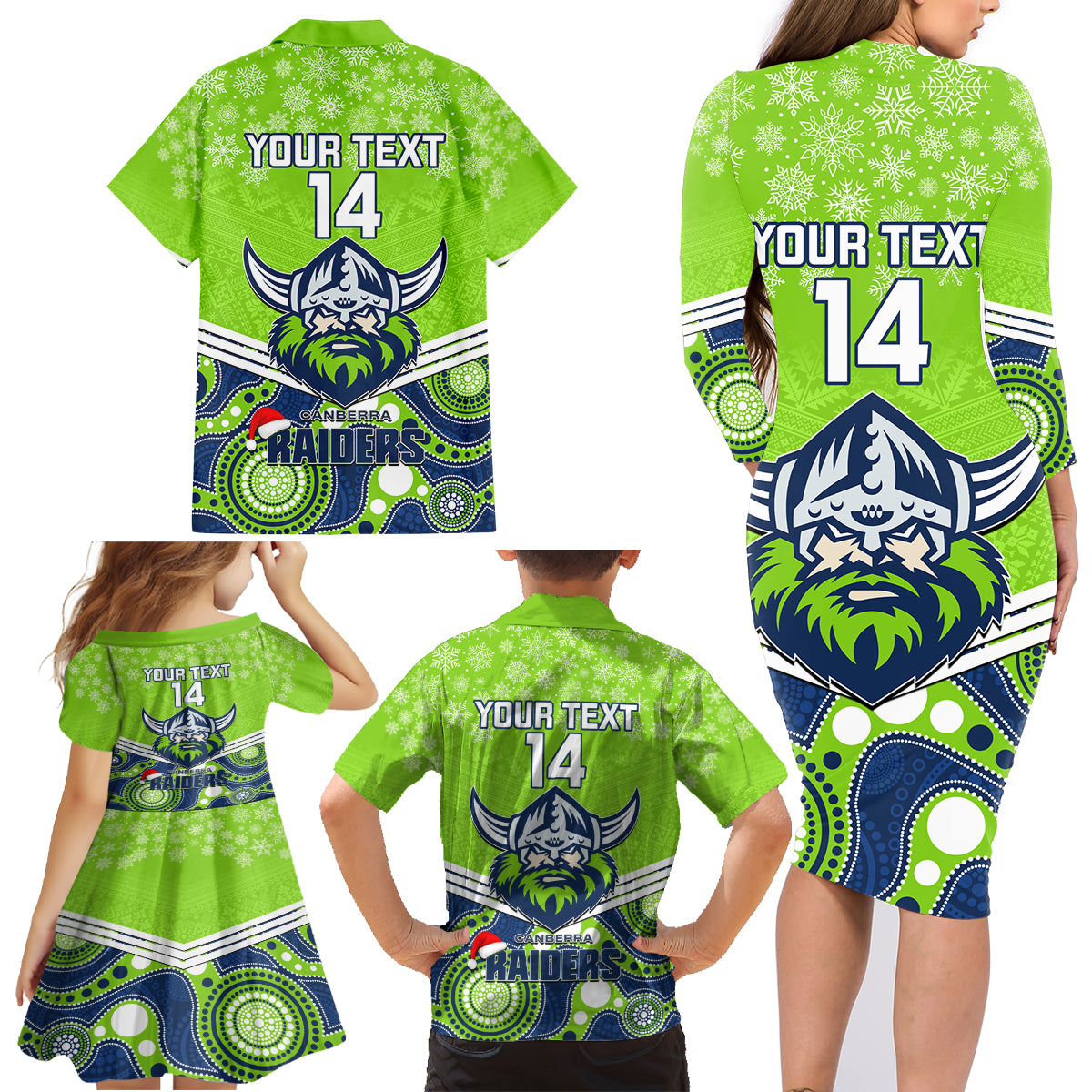 custom-raiders-rugby-christmas-family-matching-long-sleeve-bodycon-dress-and-hawaiian-shirt-merry-xmas-2023-mix-aboriginal-art