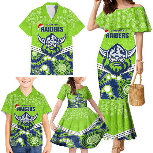custom-raiders-rugby-christmas-family-matching-mermaid-dress-and-hawaiian-shirt-merry-xmas-2023-mix-aboriginal-art
