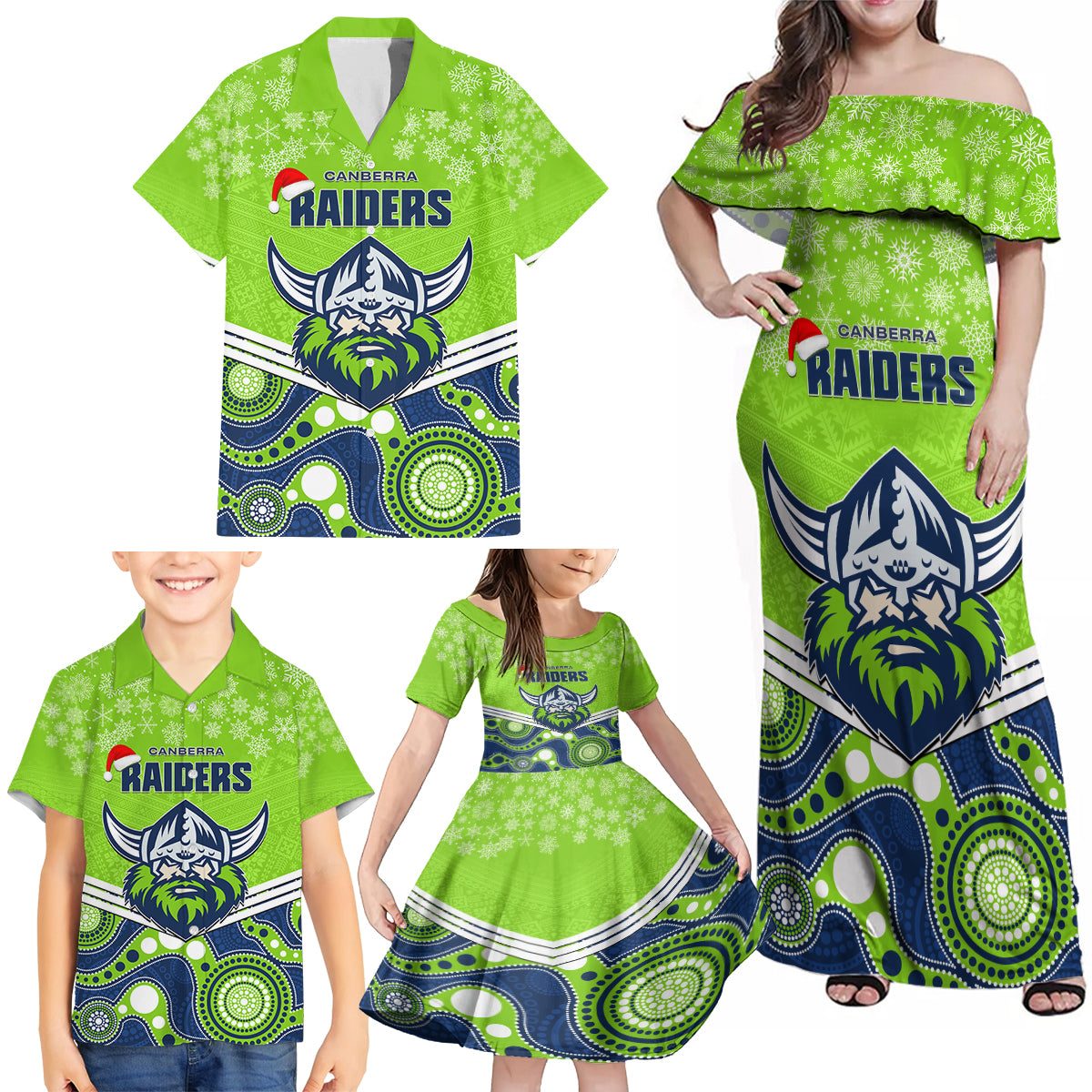 custom-raiders-rugby-christmas-family-matching-off-shoulder-maxi-dress-and-hawaiian-shirt-merry-xmas-2023-mix-aboriginal-art