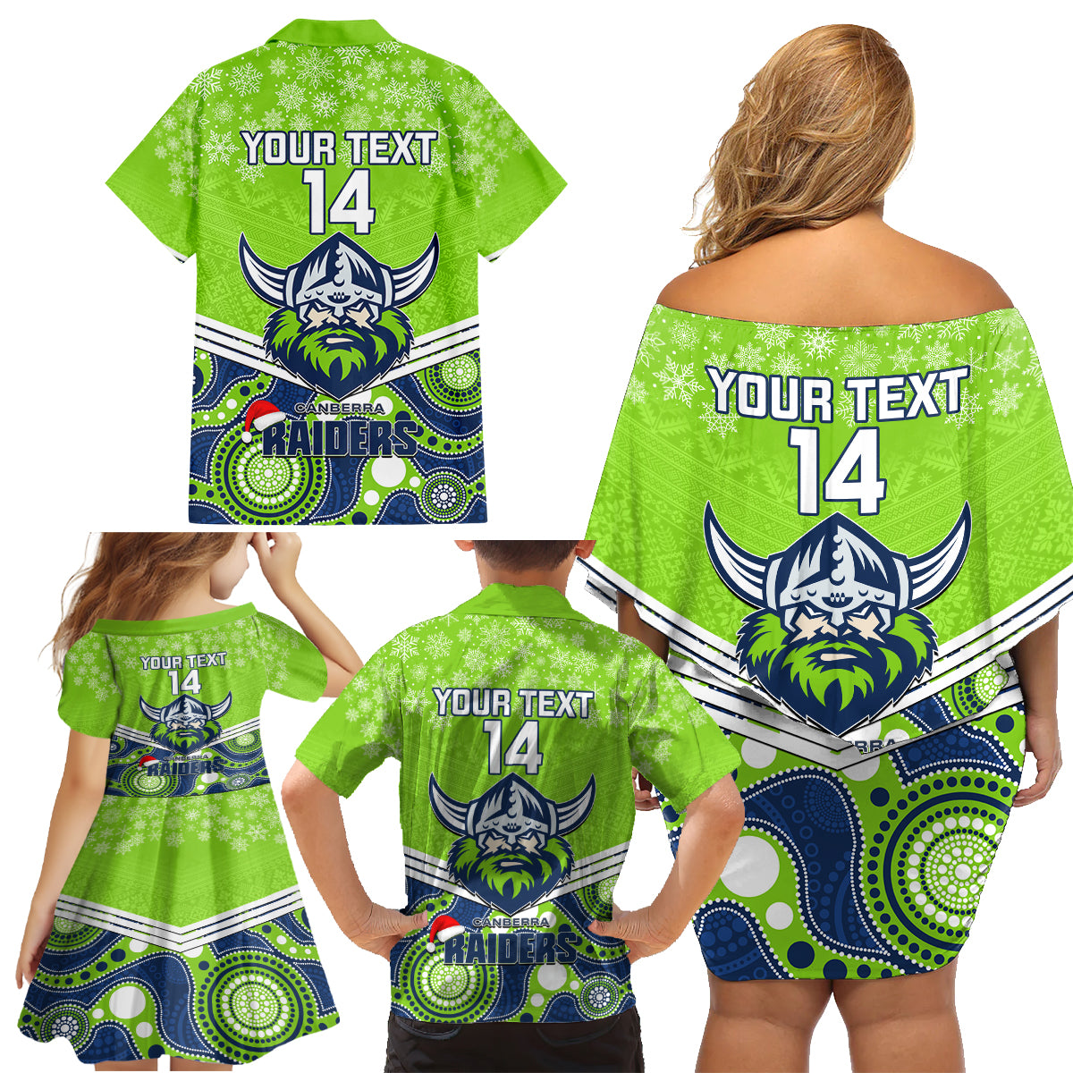 custom-raiders-rugby-christmas-family-matching-off-shoulder-short-dress-and-hawaiian-shirt-merry-xmas-2023-mix-aboriginal-art