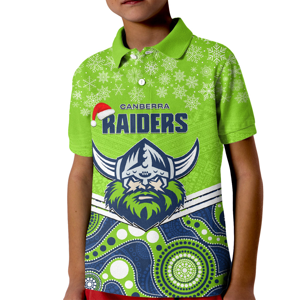 custom-raiders-rugby-christmas-kid-polo-shirt-merry-xmas-2023-mix-aboriginal-art