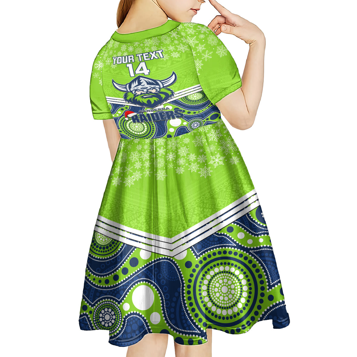 custom-raiders-rugby-christmas-kid-short-sleeve-dress-merry-xmas-2023-mix-aboriginal-art