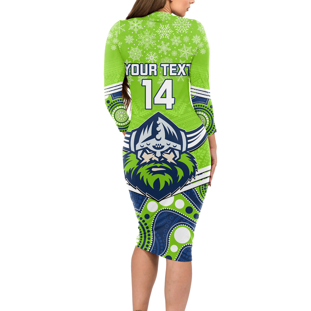 custom-raiders-rugby-christmas-long-sleeve-bodycon-dress-merry-xmas-2023-mix-aboriginal-art
