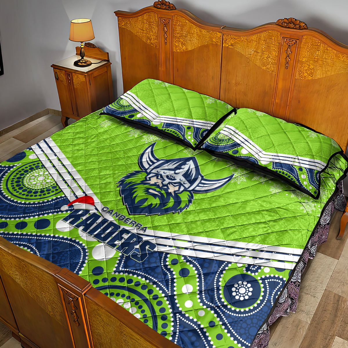 custom-raiders-rugby-christmas-quilt-bed-set-merry-xmas-2023-mix-aboriginal-art