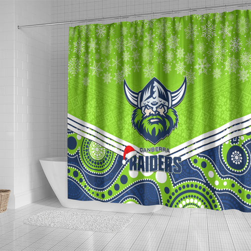 custom-raiders-rugby-christmas-shower-curtain-merry-xmas-2023-mix-aboriginal-art