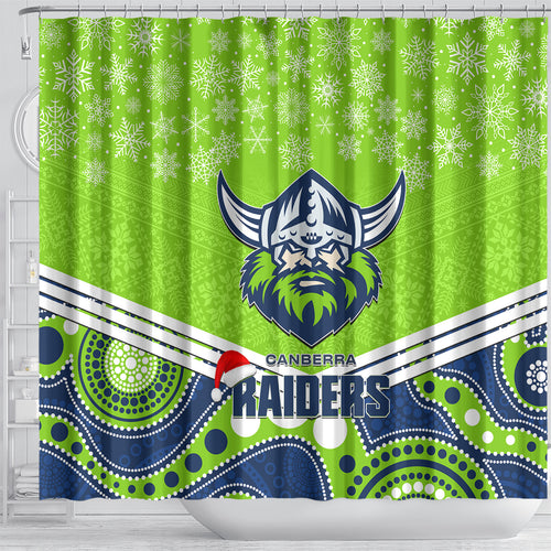 custom-raiders-rugby-christmas-shower-curtain-merry-xmas-2023-mix-aboriginal-art