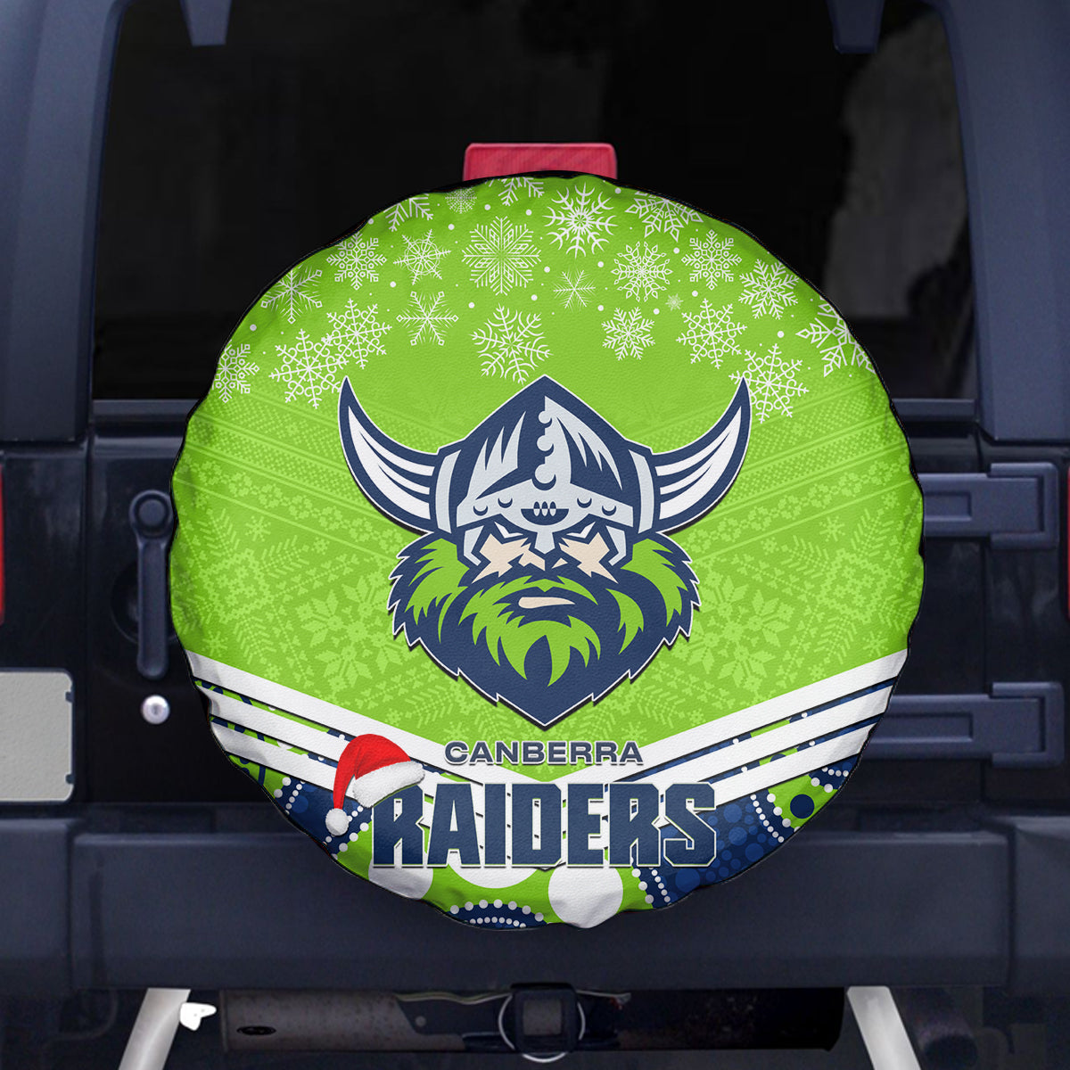 custom-raiders-rugby-christmas-spare-tire-cover-merry-xmas-2023-mix-aboriginal-art
