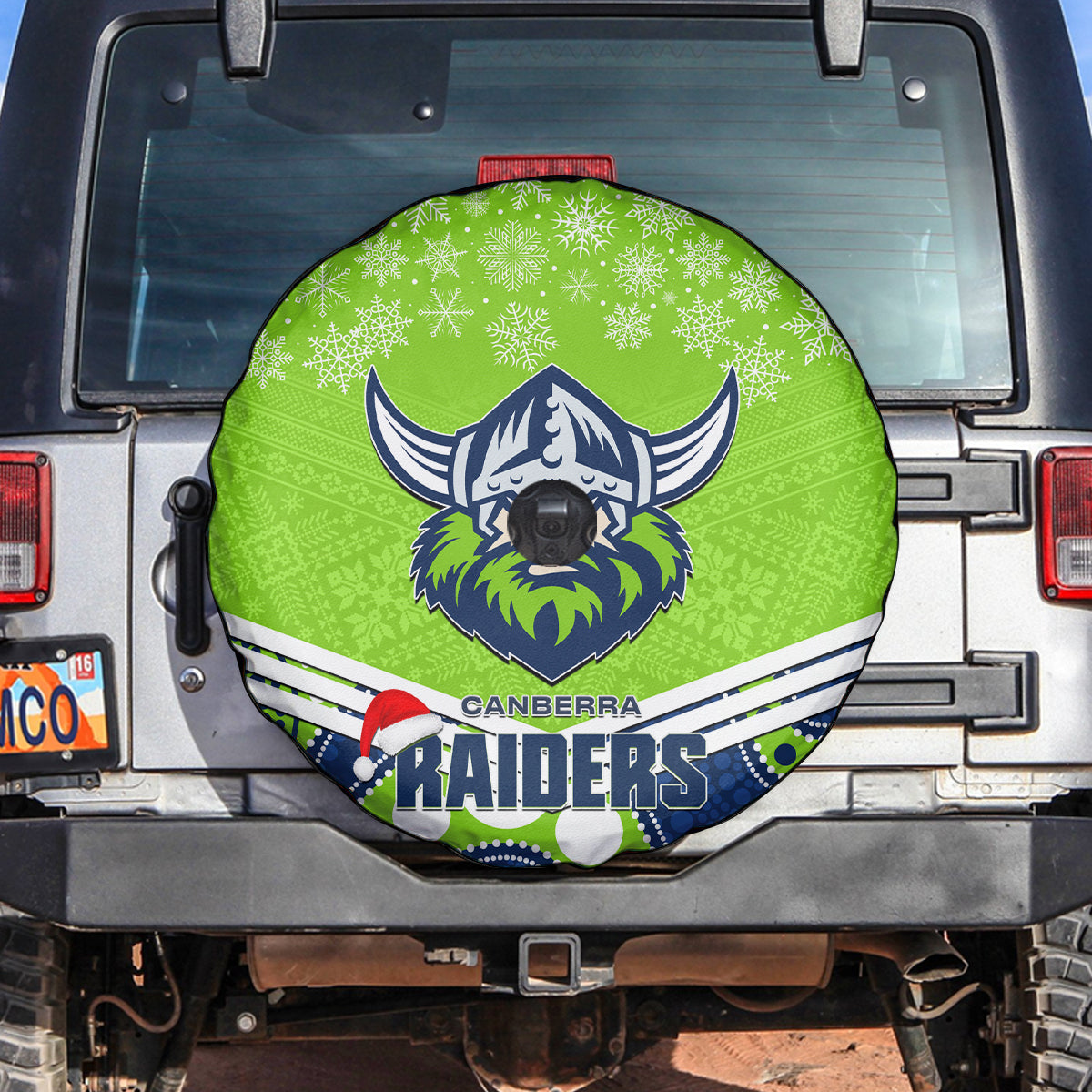 custom-raiders-rugby-christmas-spare-tire-cover-merry-xmas-2023-mix-aboriginal-art