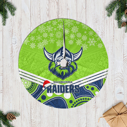 raiders-rugby-christmas-tree-skirt-merry-xmas-2023-mix-aboriginal-art