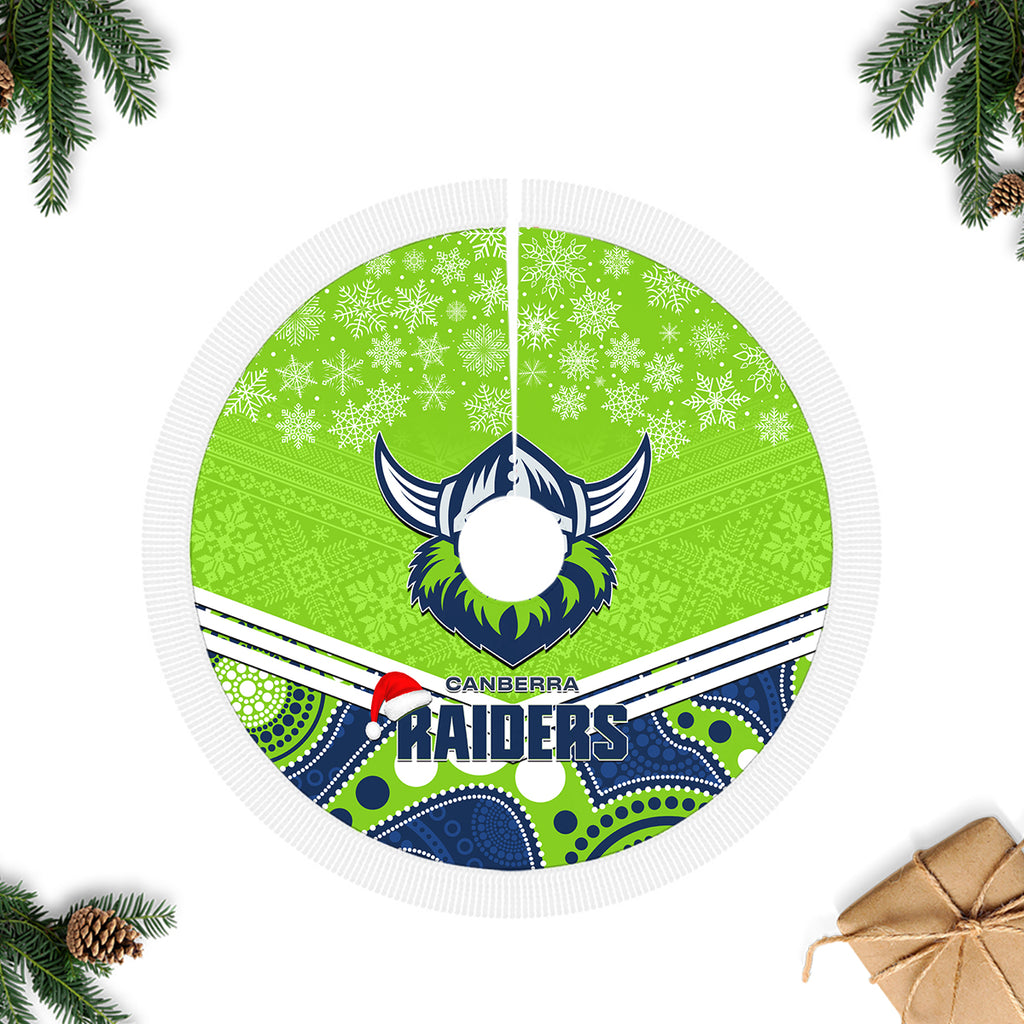 raiders-rugby-christmas-tree-skirt-merry-xmas-2023-mix-aboriginal-art