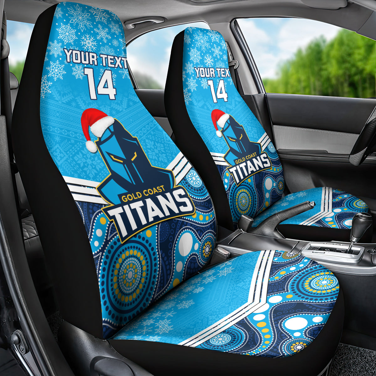 custom-titans-rugby-christmas-car-seat-cover-merry-xmas-2023-mix-aboriginal-art