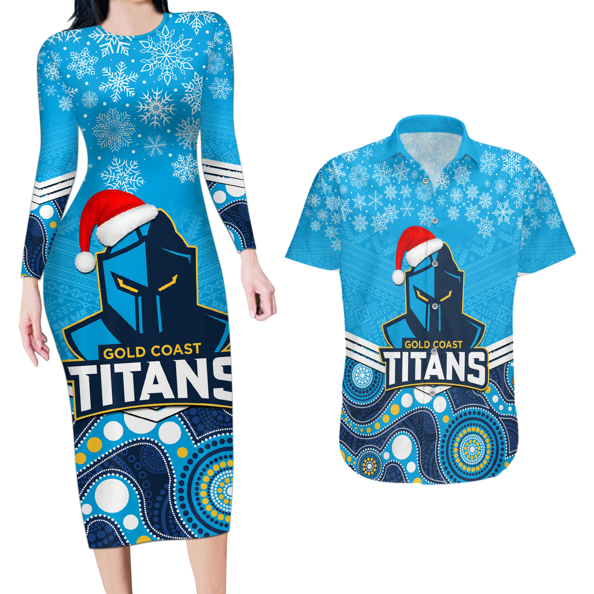 custom-titans-rugby-christmas-couples-matching-long-sleeve-bodycon-dress-and-hawaiian-shirt-merry-xmas-2023-mix-aboriginal-art