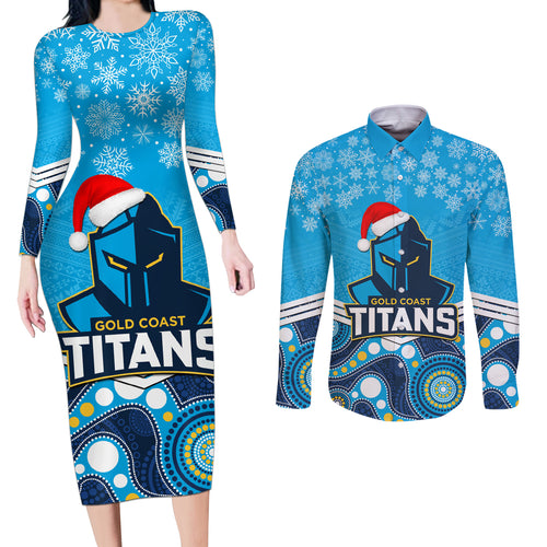 custom-titans-rugby-christmas-couples-matching-long-sleeve-bodycon-dress-and-long-sleeve-button-shirt-merry-xmas-2023-mix-aboriginal-art