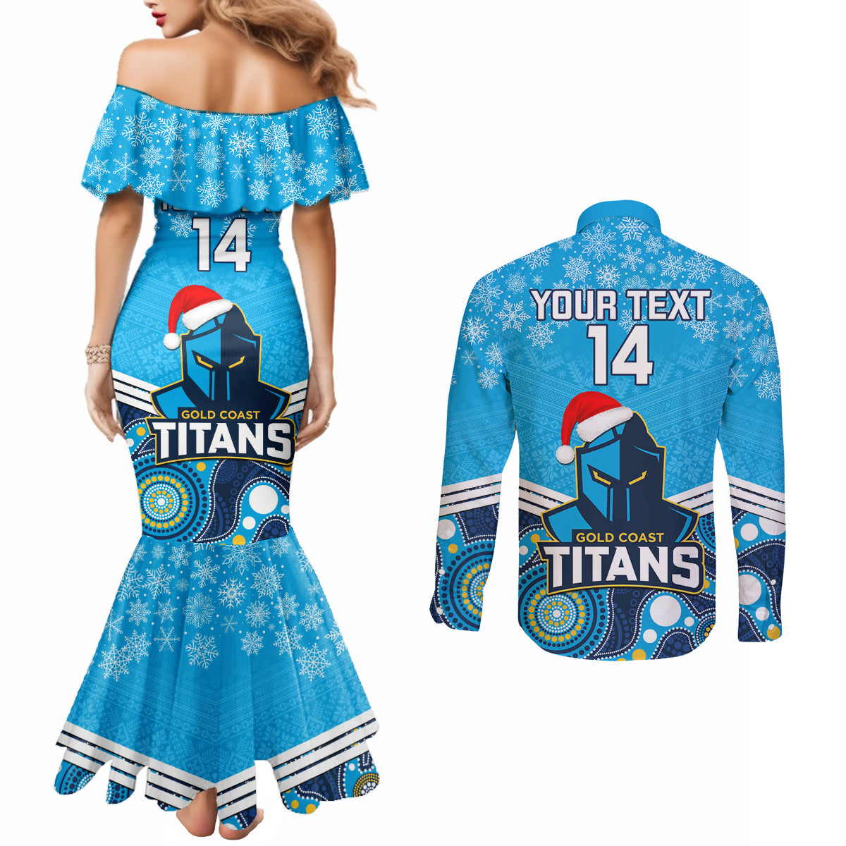 custom-titans-rugby-christmas-couples-matching-mermaid-dress-and-long-sleeve-button-shirt-merry-xmas-2023-mix-aboriginal-art