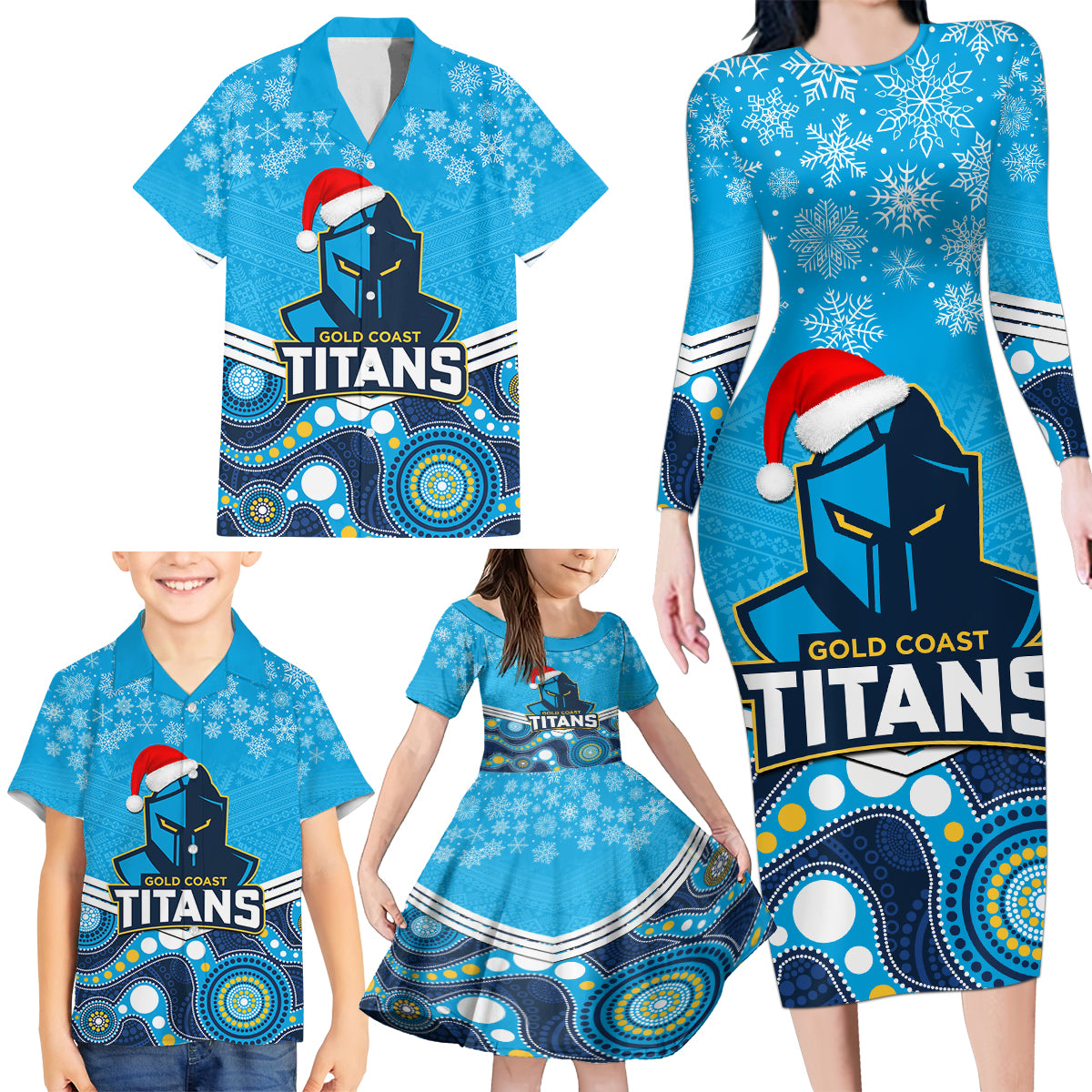 custom-titans-rugby-christmas-family-matching-long-sleeve-bodycon-dress-and-hawaiian-shirt-merry-xmas-2023-mix-aboriginal-art
