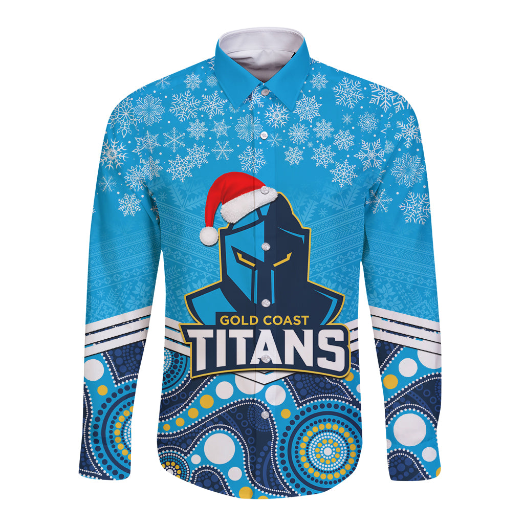 custom-titans-rugby-christmas-long-sleeve-button-shirt-merry-xmas-2023-mix-aboriginal-art