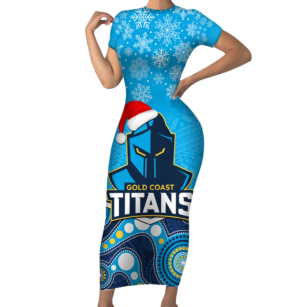 custom-titans-rugby-christmas-short-sleeve-bodycon-dress-merry-xmas-2023-mix-aboriginal-art