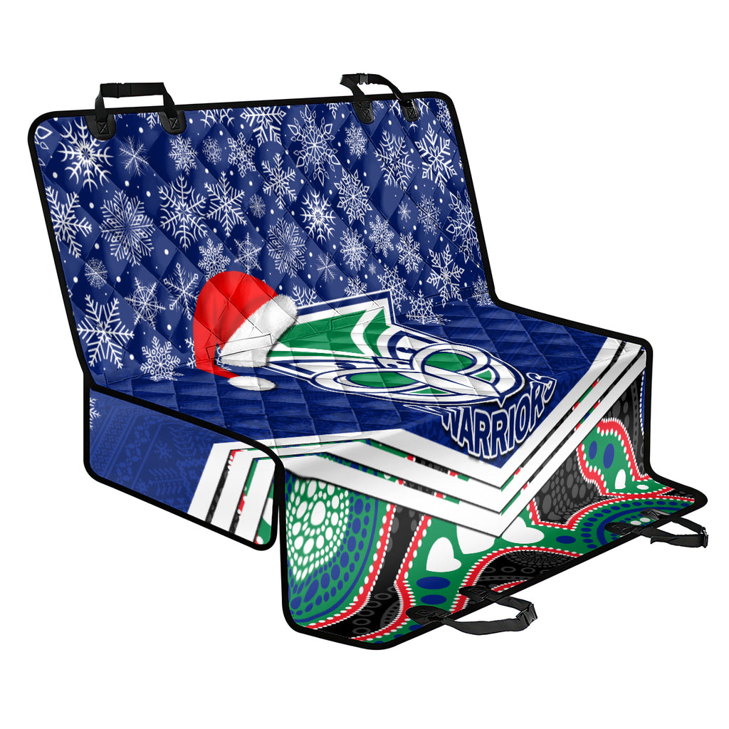 custom-warriors-rugby-christmas-back-car-seat-cover-merry-xmas-2023-mix-aboriginal-art