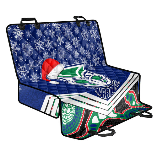 custom-warriors-rugby-christmas-back-car-seat-cover-merry-xmas-2023-mix-aboriginal-art