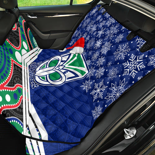 custom-warriors-rugby-christmas-back-car-seat-cover-merry-xmas-2023-mix-aboriginal-art