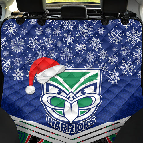 custom-warriors-rugby-christmas-back-car-seat-cover-merry-xmas-2023-mix-aboriginal-art