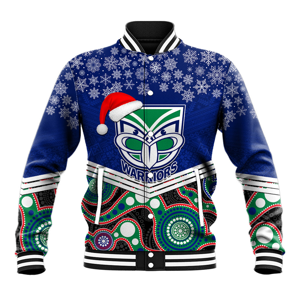 custom-warriors-rugby-christmas-baseball-jacket-merry-xmas-2023-mix-aboriginal-art