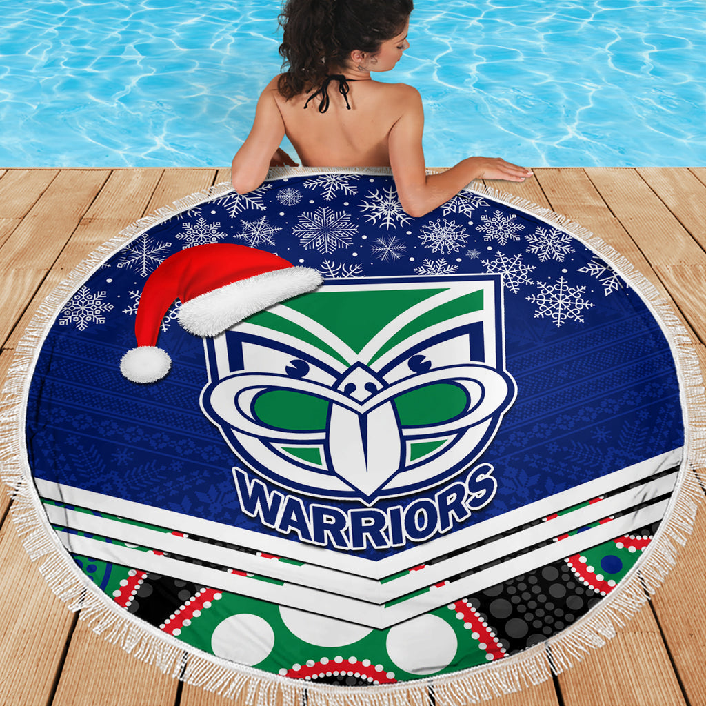 custom-warriors-rugby-christmas-beach-blanket-merry-xmas-2023-mix-aboriginal-art