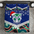 custom-warriors-rugby-christmas-bedding-set-merry-xmas-2023-mix-aboriginal-art