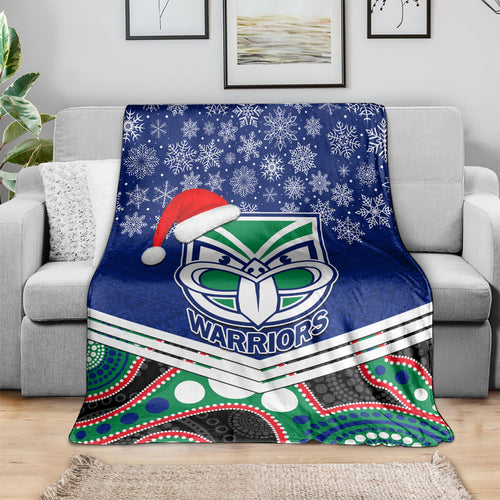 custom-warriors-rugby-christmas-blanket-merry-xmas-2023-mix-aboriginal-art