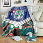 custom-warriors-rugby-christmas-blanket-merry-xmas-2023-mix-aboriginal-art