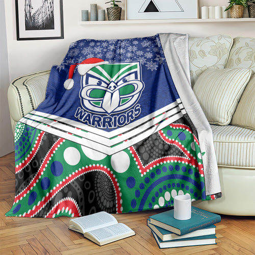 custom-warriors-rugby-christmas-blanket-merry-xmas-2023-mix-aboriginal-art